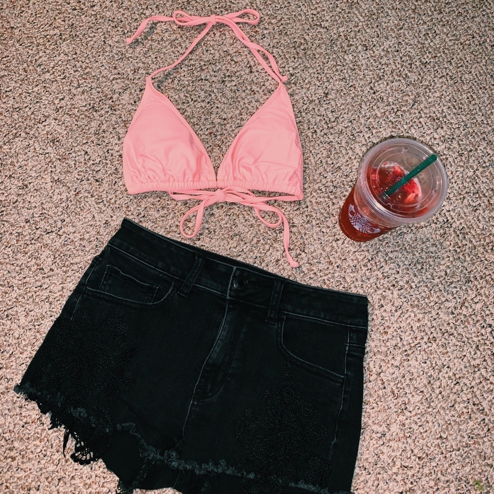 Baby pink bikini top